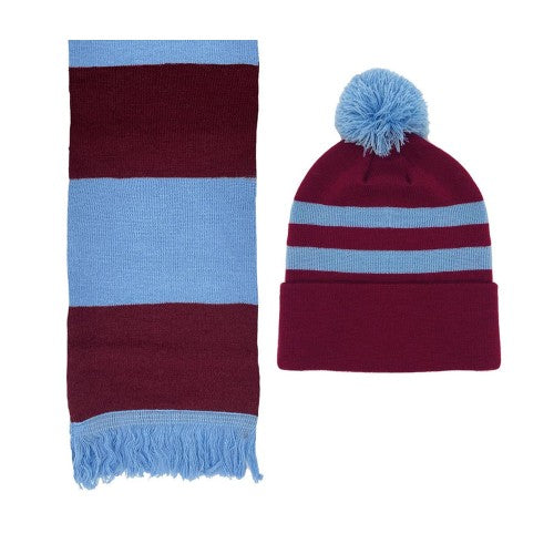 Front - Fan Originals Unisex Adult Manchester Hat And Scarf Set