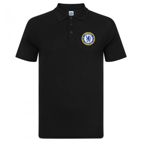 Front - Chelsea FC Mens Crest Polo Shirt
