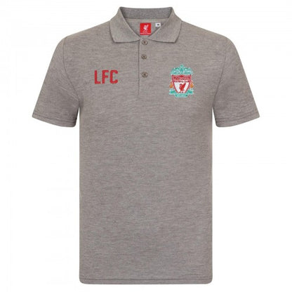 Front - Liverpool FC Mens Crest Polo Shirt