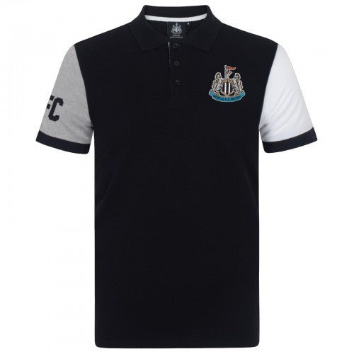 Front - Newcastle United FC Mens Contrast Polo Shirt