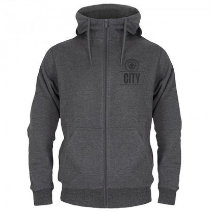 Front - Manchester City FC Mens Fleece Full Zip Hoodie