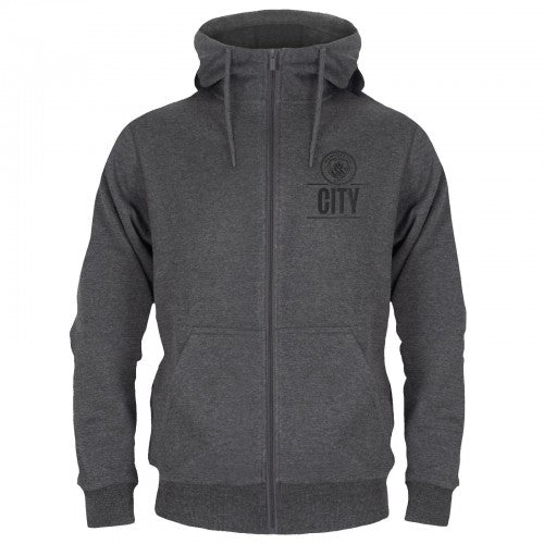 Front - Manchester City FC Mens Fleece Full Zip Hoodie