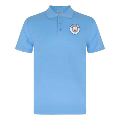 Front - Manchester City FC Mens Crest Polo Shirt