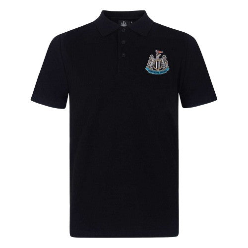 Front - Newcastle United FC Mens Woven Patch Polo Shirt