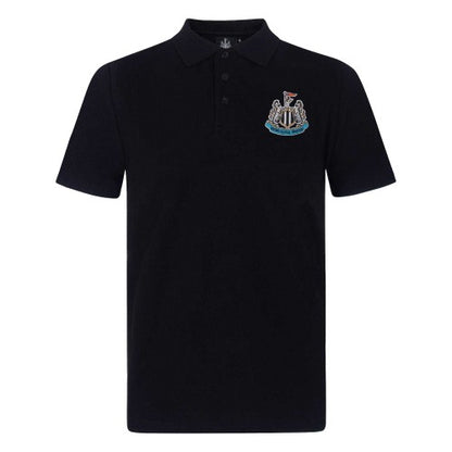 Front - Newcastle United FC Mens Woven Patch Polo Shirt