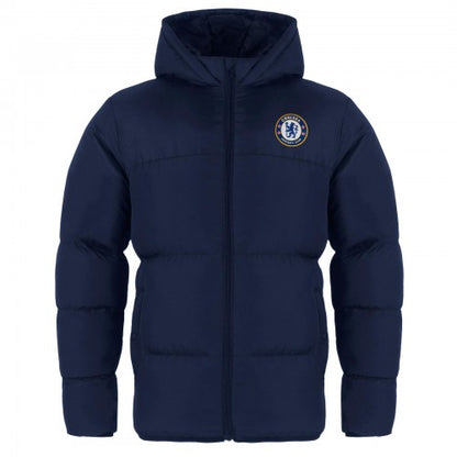 Front - Chelsea FC Boys Crest Quilted Jacket