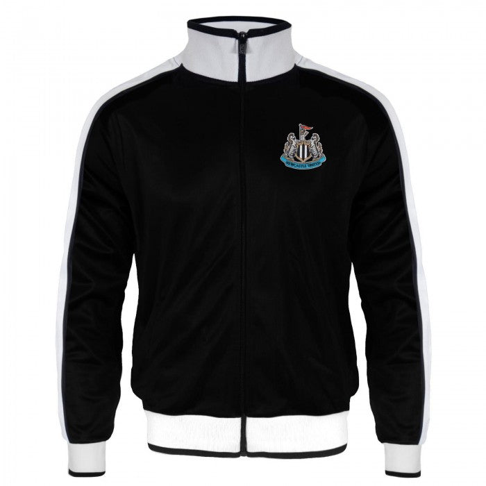 Front - Newcastle United FC Boys Retro Track Jacket