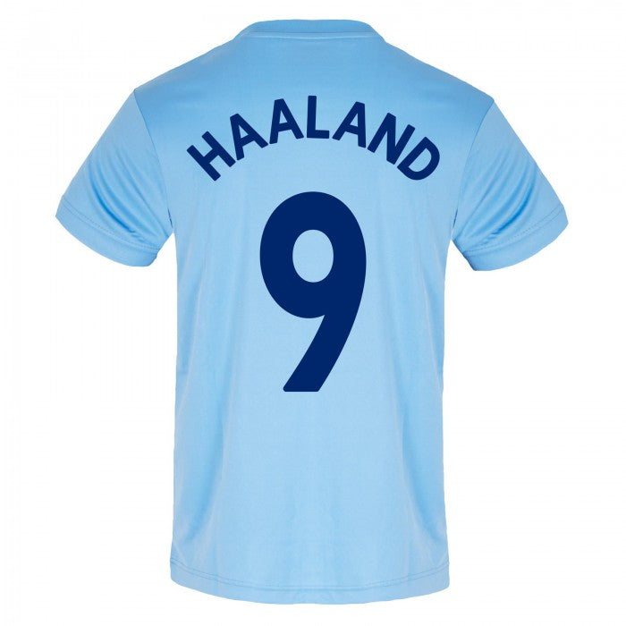 Front - Manchester City FC Mens Haaland 9 Polyester T-Shirt