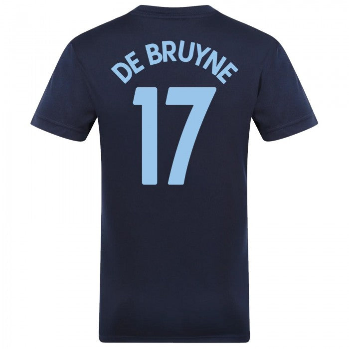 Front - Manchester City FC Mens De Bruyne 17 Polyester T-Shirt
