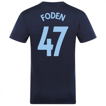 Front - Manchester City FC Mens Foden 47 Polyester T-Shirt
