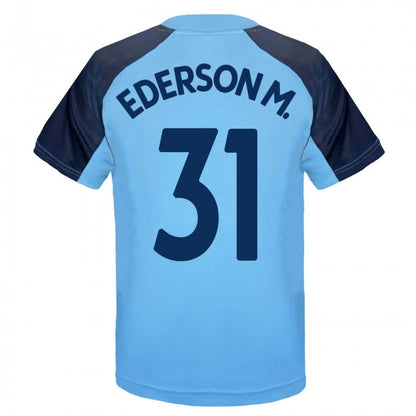 Front - Manchester City FC Boys Ederson M. 31 Polyester T-Shirt