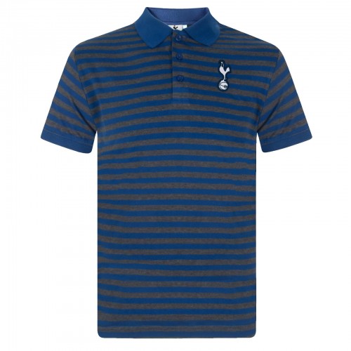 Front - Tottenham Hotspur FC Mens Stripe Polo Shirt