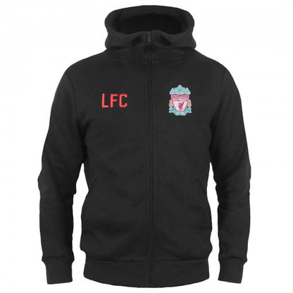 Front - Liverpool FC Boys Fleece Full Zip Hoodie