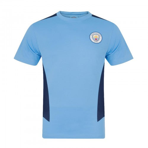 Front - Manchester City FC Boys Polyester T-Shirt