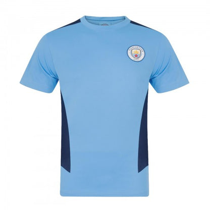 Front - Manchester City FC Boys Polyester T-Shirt