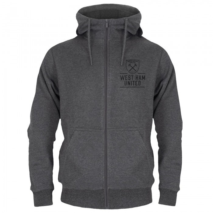 Front - West Ham United FC Mens Fleece Full Zip Hoodie
