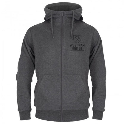 Front - West Ham United FC Mens Fleece Full Zip Hoodie