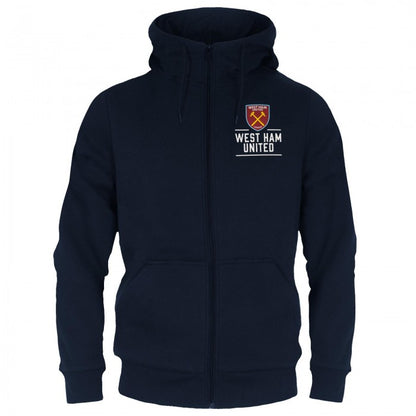 Front - West Ham United FC Mens Fleece Full Zip Hoodie