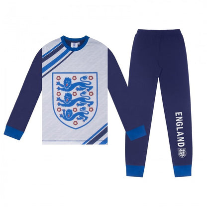 Front - England Football Boys Sublimated Long Pyjama Set
