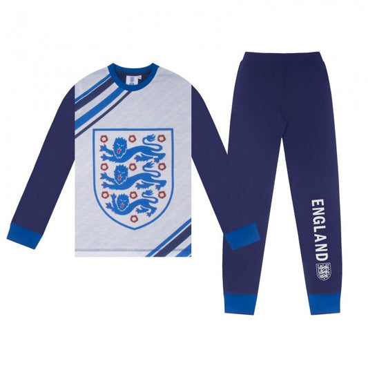Front - England Football Boys Sublimated Long Pyjama Set