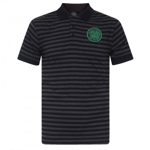 Front - Celtic FC Mens Contrast Striped Polo Shirt