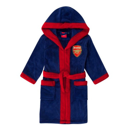 Front - Arsenal FC Boys Crest Fleece Dressing Gown