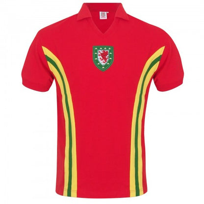 Front - FA Wales Mens 1976 John Toshack Retro Away Shirt