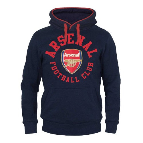 Front - Arsenal FC Mens Fleece Contrast Trim Hoodie