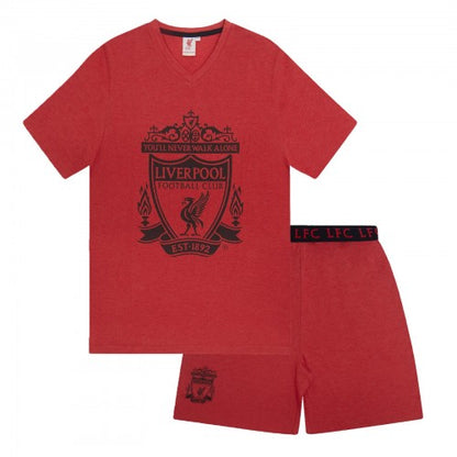 Front - Liverpool FC Mens Short Pyjama Set