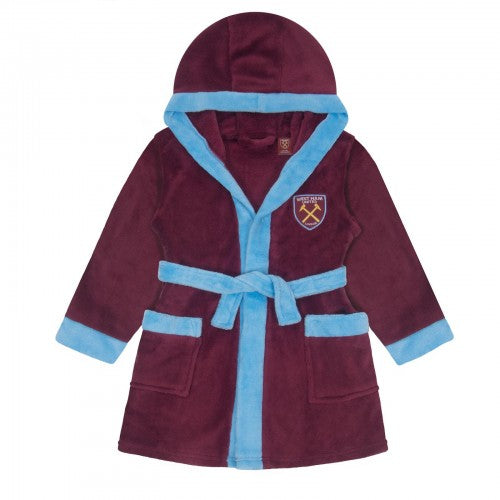 Front - West Ham United FC Baby Crest Fleece Dressing Gown