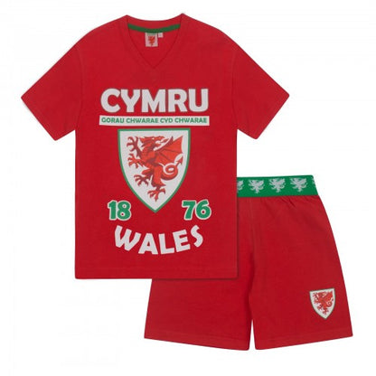 Front - Wales Cymru Boys Short Pyjama Set