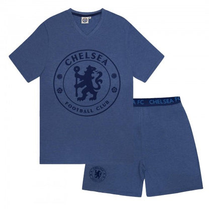 Front - Chelsea FC Mens Short Pyjama Set