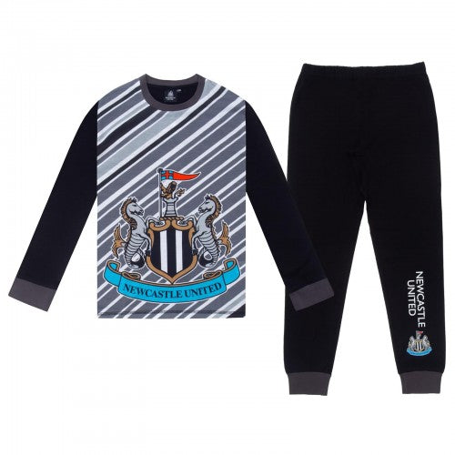 Front - Newcastle United FC Boys Anthony Elanga 20 Long Pyjama Set