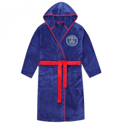 Front - Paris Saint Germain FC Boys Crest Fleece Dressing Gown