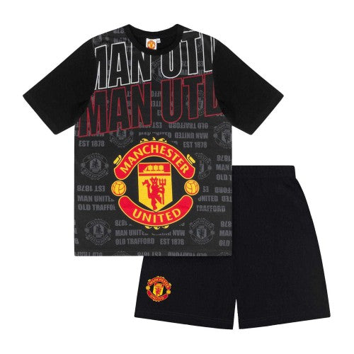 Front - Manchester United FC Boys Short Pyjama Set