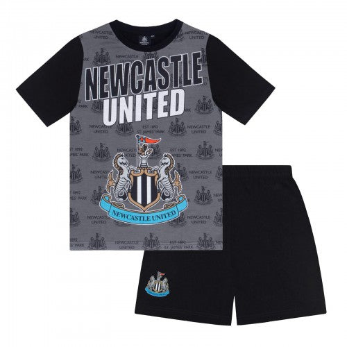 Front - Newcastle United FC Boys Joelinton 7 Sublimated Short Pyjama Set