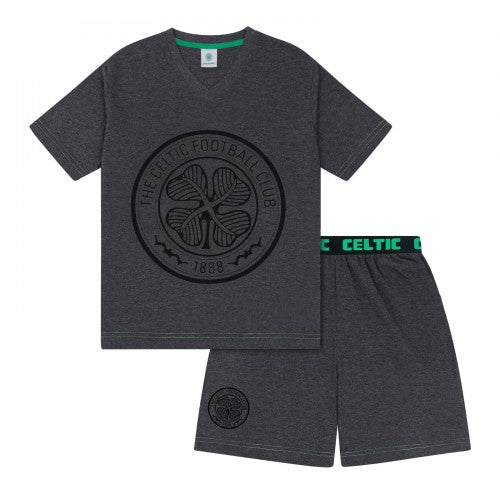 Front - Celtic FC Mens Crest Short Pyjama Set