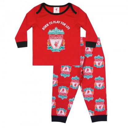 Front - Liverpool FC Baby Boys Born To Play Long Pyjama Set