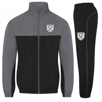 Front - West Ham United FC Mens Crest Two Tone Tracksuit