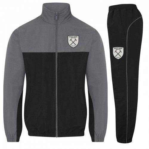 Front - West Ham United FC Mens Crest Two Tone Tracksuit