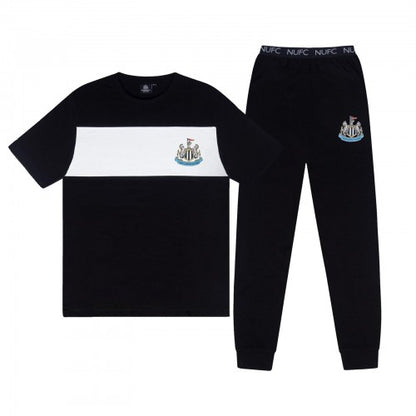 Front - Newcastle United FC Mens Premium Long Pyjama Set