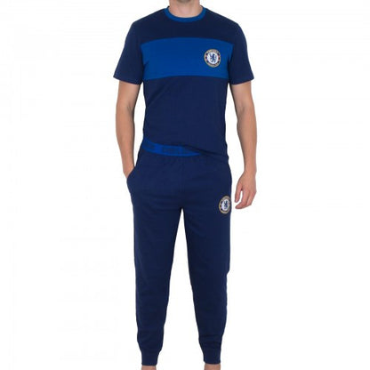 Front - Chelsea FC Mens Premium Long Pyjama Set