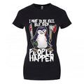 Front - Psycho Penguin Ladies/Womens I Want To Be Nice T-Shirt