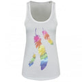 Front - Grindstore Ladies/Womens Rainbow Feathers Floaty Tank