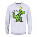 Front - Grindstore Mens Tree Rex Christmas Jumper