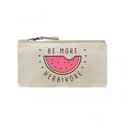 Front - Grindstore Be More Herbivore Cream Pencil Case