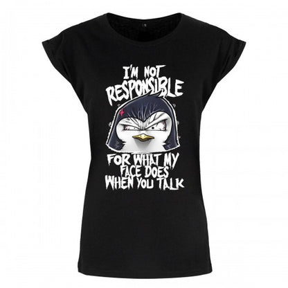 Front - Psycho Penguin Womens/Ladies Not Responsible T-Shirt