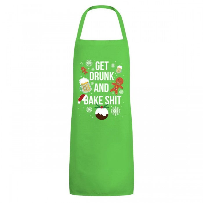 Front - Grindstore Get Drunk And Bake Christmas Apron