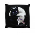 Front - Spiral Yin Yang Cats Filled Cushion