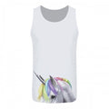 Front - Inquisitive Creatures Mens Rainbow Unicorn Vest Top